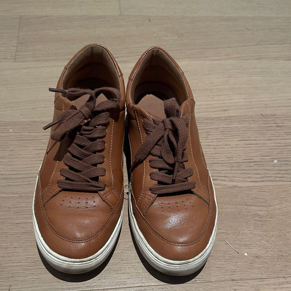 Women's Tan Leather Sneakers